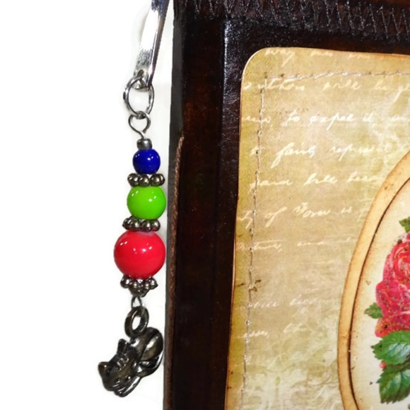 Shepherd Hook Beaded Charm Bookmark Handmade #01 - Picture 3 of 4